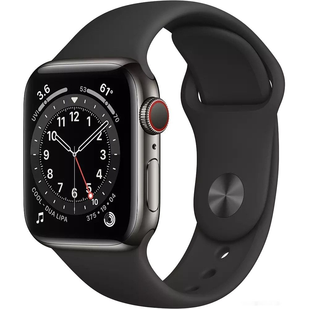 Apple Watch Series 6 LTE 40 мм (сталь графитовый/черный спортивный) (M06X3)  - купить в интернет-магазине 5 звёзд