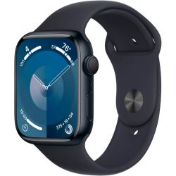 Apple Watch Series 9 45 мм (алюминиевый корпус, тёмная ночь/тёмная ночь спортивный силиконовый)