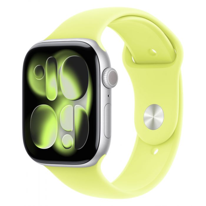 Apple Watch Series 11 46 mm, Silver Aluminium Neon Yellow Sport Band