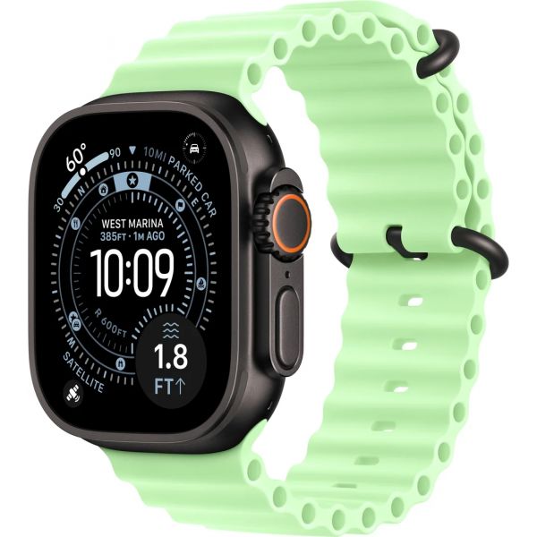Apple Watch Ultra 3 LTE 49 мм (титановый корпус, черный/салатовый, ремешок из эластомера)