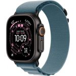 Apple Watch Ultra 3 LTE 49 мм (титановый корпус, черный/голубой, текстильный ремешок)