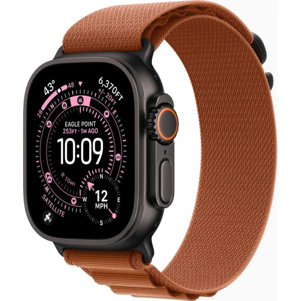 Apple Watch Ultra 3 LTE 49 мм (титановый корпус, черный/терракота, текстильный ремешок)