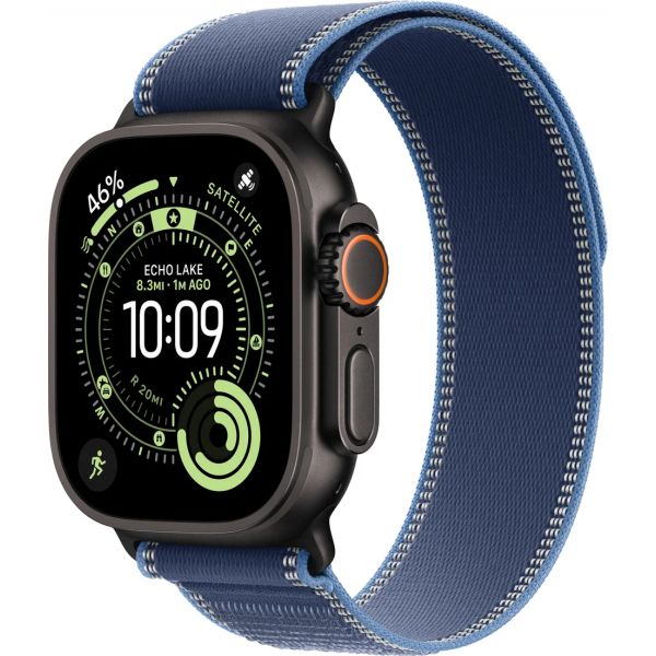 Apple Watch Ultra 3 LTE 49 мм (титановый корпус, черный/синий, нейлоновый ремешок)
