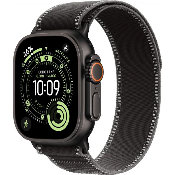 Apple Watch Ultra 3 LTE 49 мм (титановый корпус, черный/черный, нейлоновый ремешок)