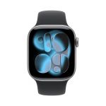 Apple Watch Series 11 46 мм (алюминиевый корпус, космический серый/черный, спортивный силиконовый ремешок)