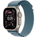Apple Watch Ultra 3 LTE 49 мм (титановый корпус, природный/голубой, текстильный ремешок размера)