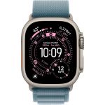 Apple Watch Ultra 3 LTE 49 мм (титановый корпус, природный/голубой, текстильный ремешок размера)