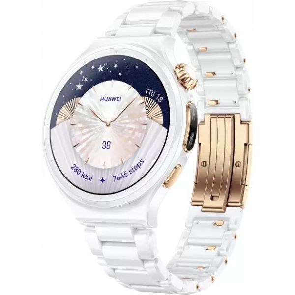 Huawei Watch 6 Pro 43 мм (белый, с белым керамическим браслетом, международная версия)
