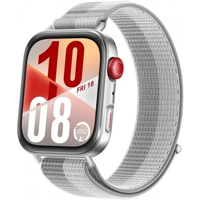 Huawei Watch FIT 4 (серебристый, с серым нейлоновым ремешком, международная версия)